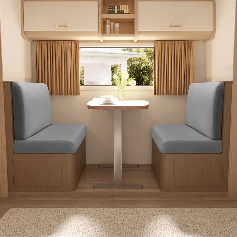 2pcs/set Stretch Velvet Sofa Bench Cover RV Dinette Cushion Covers Soft Sofa Seat Backrest Cover for RV Camper Car Decor 4
