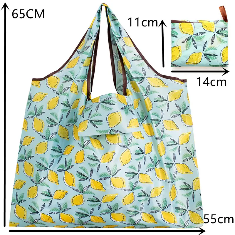BIG Eco-Friendly Folding Shopping Bag Reusable Portable Shoulder Handbag for Travel Grocery Fashion Pocket Tote - Image 4