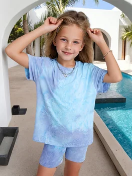 Girls Tie-Dye Shorts Set 1