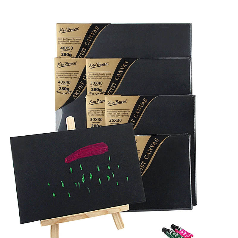 1pcs Canvas Easel Black And White Frame Drawing Board Various Sizes Suitable For Gouache,Acrylic Painting,Oil Paint,Art Supplies