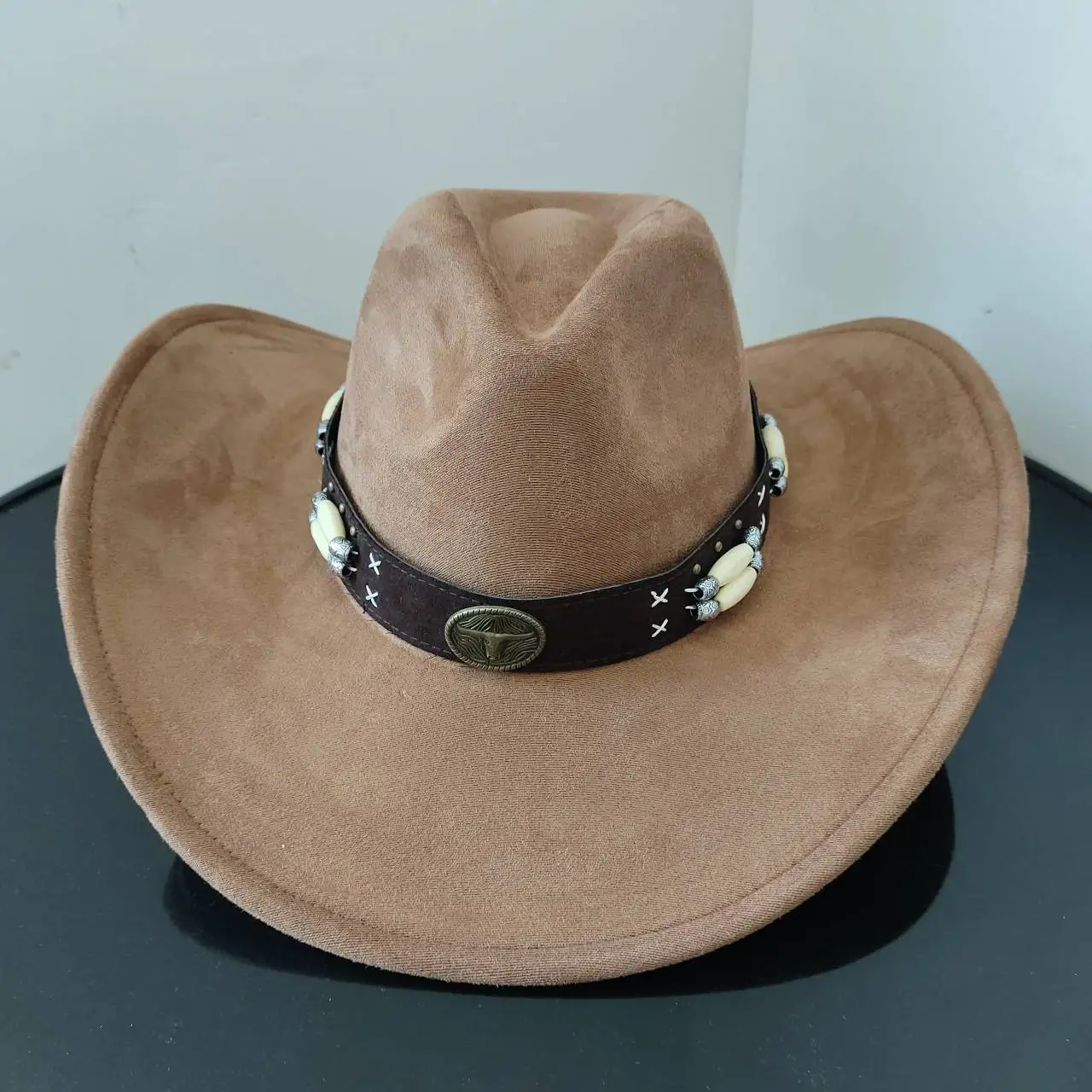 4 Stück Cowboy Hutbänder Mit Strasssteinen - Lederband Mit Bling Für Damen & Herren, 50 Cm Lang, Verschiedene Farben