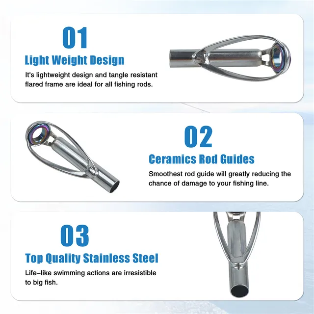 Rod Tip Fishing Lights 20-Pack Ice Fishing Rod Tips Stainless