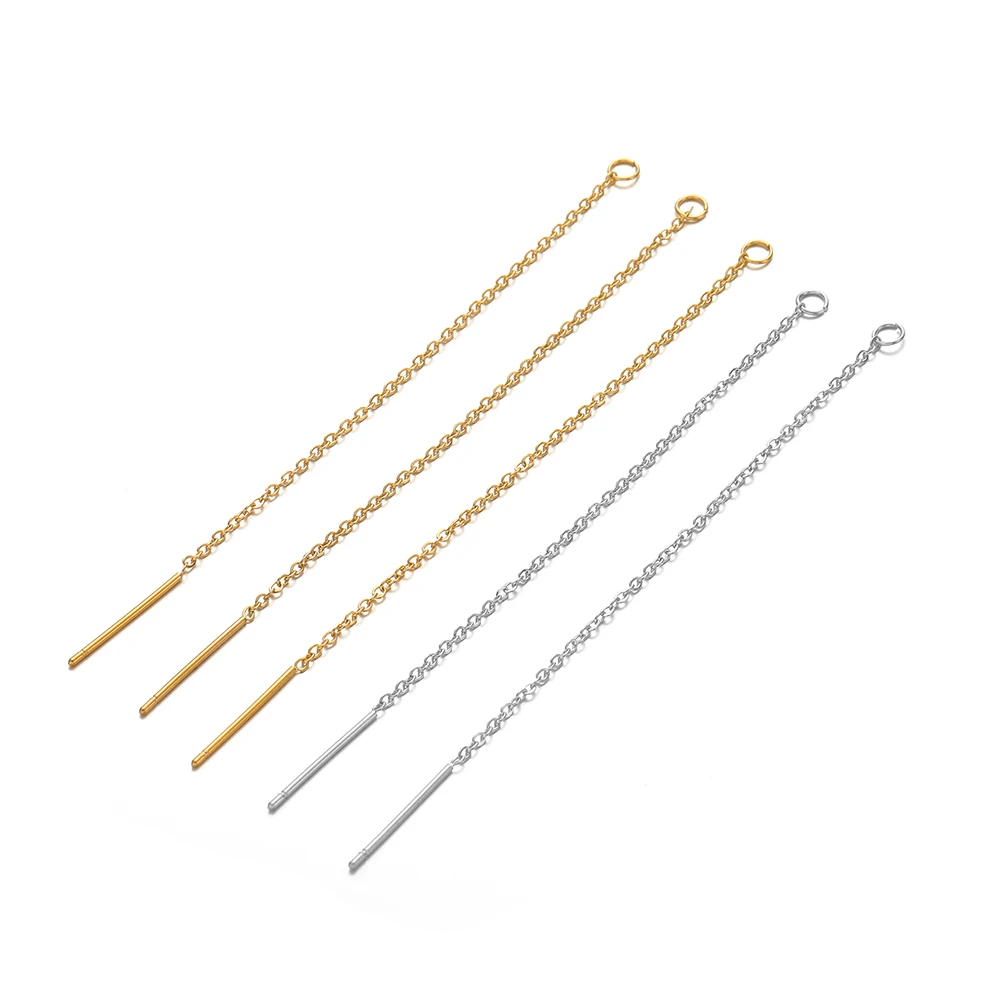 10 teile/los Edelstahl Lange 8 cm Ohr Linie Ohrringe Quaste Kette für DIY Schmuck Zubehör Trendy Ohrringe Handwerk Machen – Detail 2