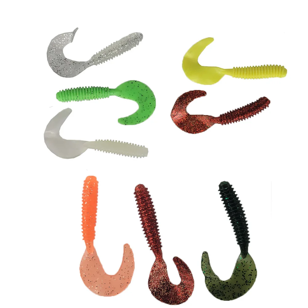 

Worm Fishing Lures 5cm 7cm Double Color Silicone T Tail Soft Bait Artificial Baits Bass Jig Wobblers Swimbait Tackle