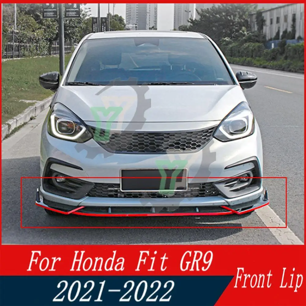 

Car Front Bumper Lip Spoiler Splitter Diffuser Detachable Body Kit Cover Guard For Honda Fit Jazz GR9 2021-2022
