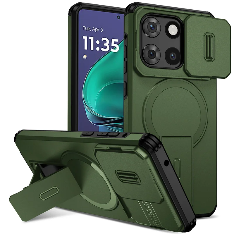 Armor Shockproof Case with Magnetic Charging and Foldable Stand