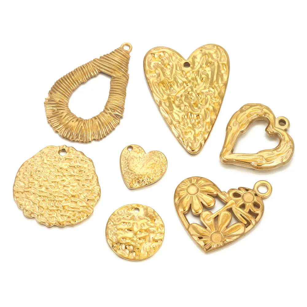 5 stücke 316l Edelstahl Herz Charms für Schmuck machen Prägung Anhänger DIY Anschlüsse baumeln Ohrring Halskette finden