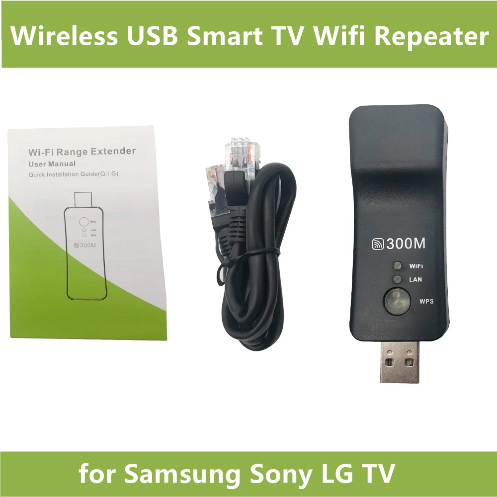 Repetidor inalámbrico USB para Smart TV, adaptador Wifi de 300Mbps, palos  de TV, repetidor de red Ethernet Universal para Samsung, Sony, LG -  AliExpress