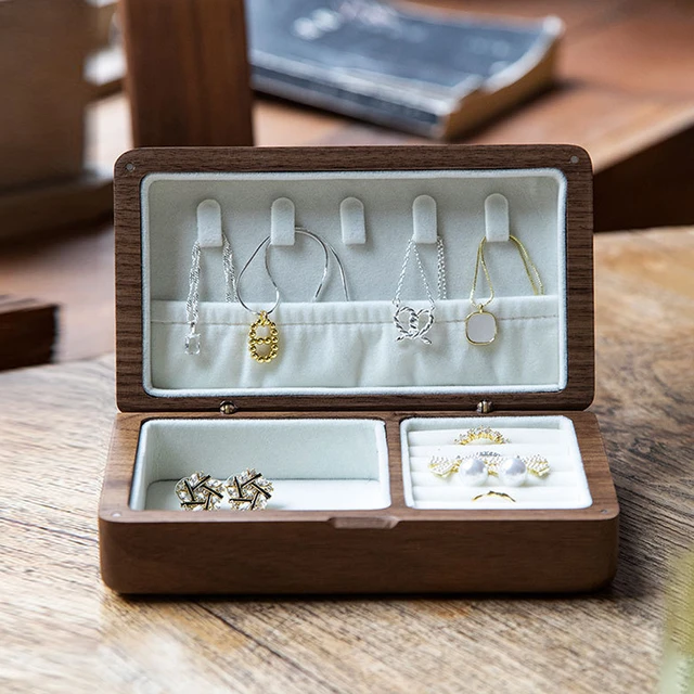 Wood Jewelry Display Organizer Box  Wood Jewellery Boxes Rings - Wood Ring  Earring - Aliexpress
