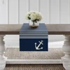 1pc Nautical Theme Table Runner Ocean Adventure Boat Anchor Compass Pattern Design Decorative Table Runner Kitchen Table Decor 4