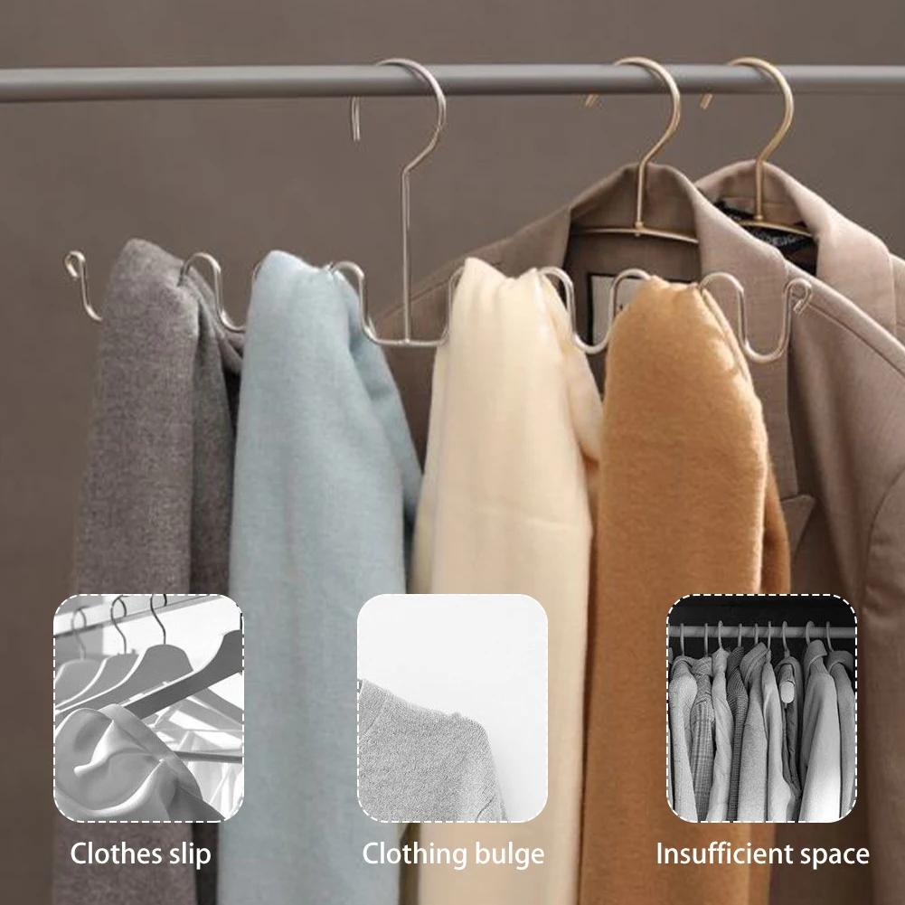 Stainless Steel Wave Shape Hanger Vest Ties Non Slip Bra Lingerie Slot Hanging Hook for Tank Top Wavy Clothes Hanger Holder 2pcs clothes hanger
