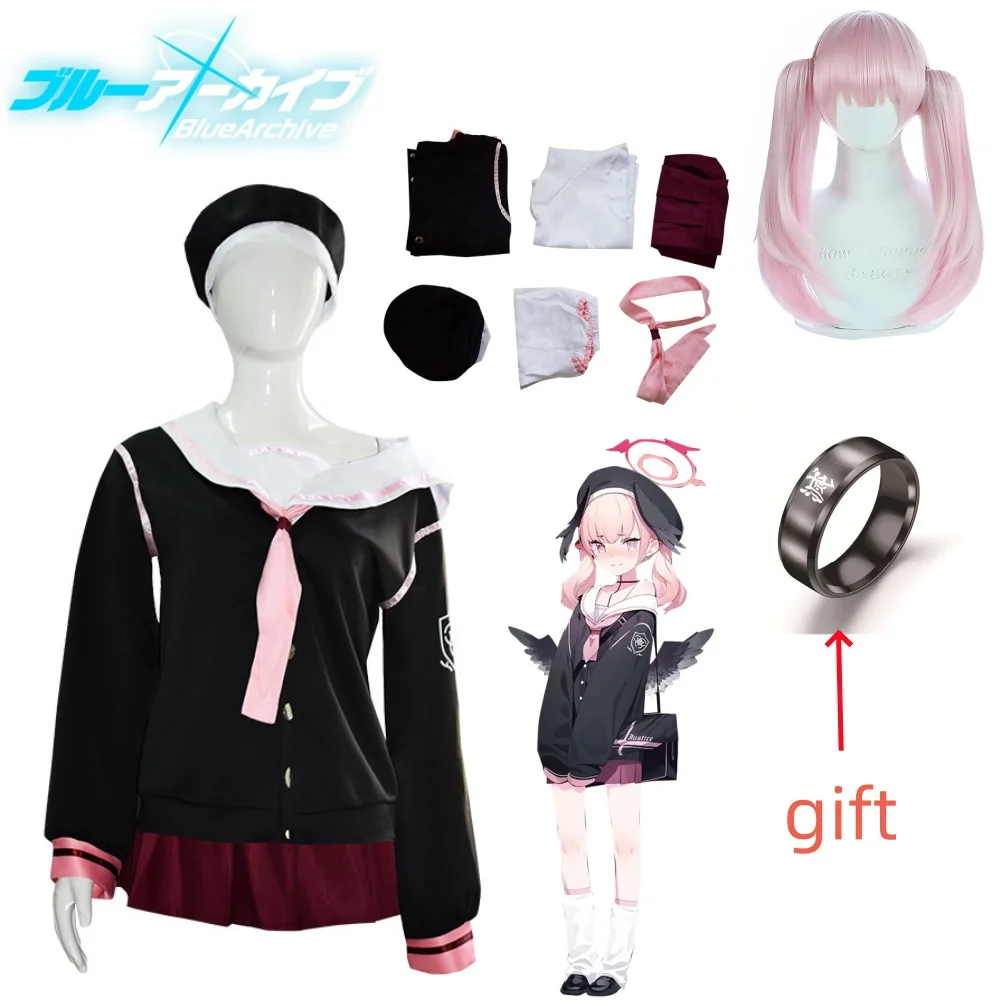 

Game Shimoe Koharu Blue Archive Project MX Cosplay Costume Wig Anime Trinity General School Loli Sailor Uniform Halloween Suit