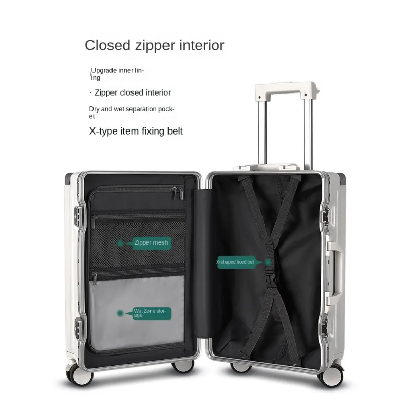 Suitcases travel Luggage 20-Inch Boarding Bag Password brand luxury Suitcase Rechargeable Trolley Case with wheels