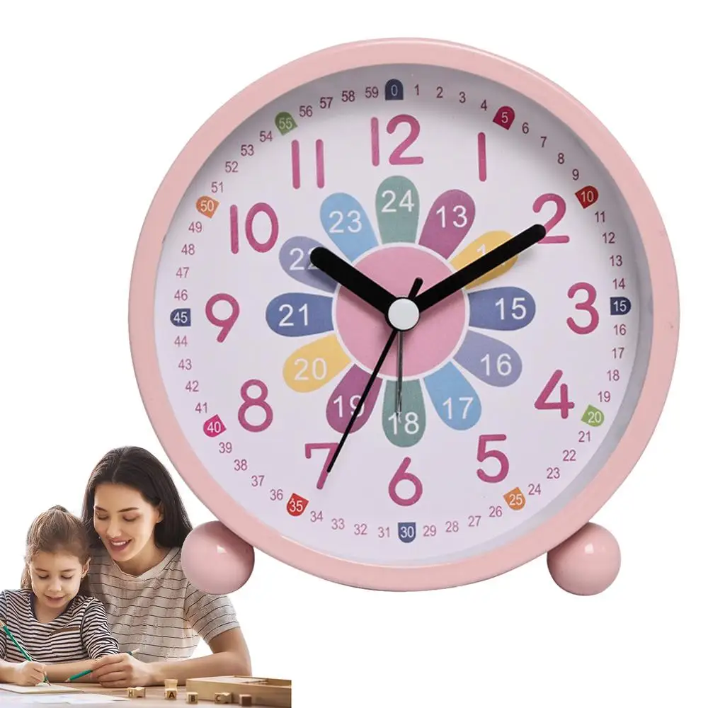 Description Picture 2 of itemLearning Clock For Kids Analog Alarm Clock For Children Time Learning Room Wall Decor Alarm Clock For Kids Teenagers Boys Girls