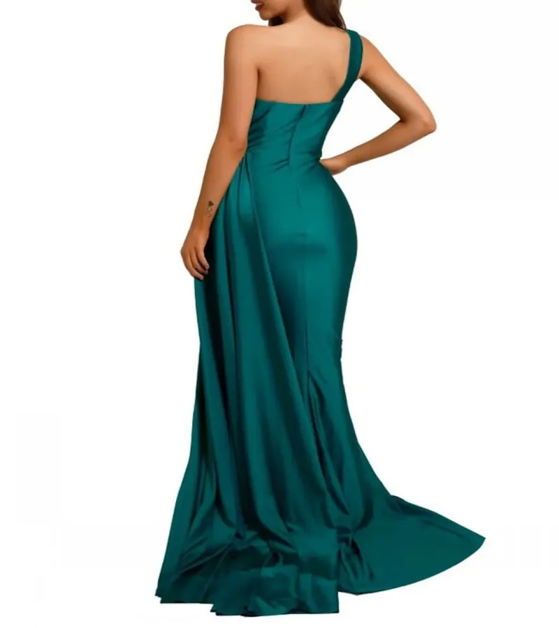 long formal dresses Sexy Green Formal Evening Dress 2022 One Shoulder Sleeveless Mermaid Prom Party Gowns Robe De Soiree Vestidos Fiesta red evening dress