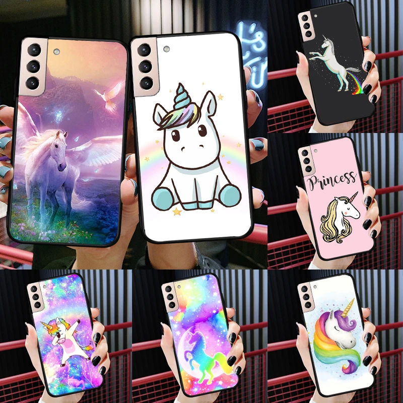Vibrant Rainbow Unicorn Cartoon Phone Case - Soft Protective Back Cover