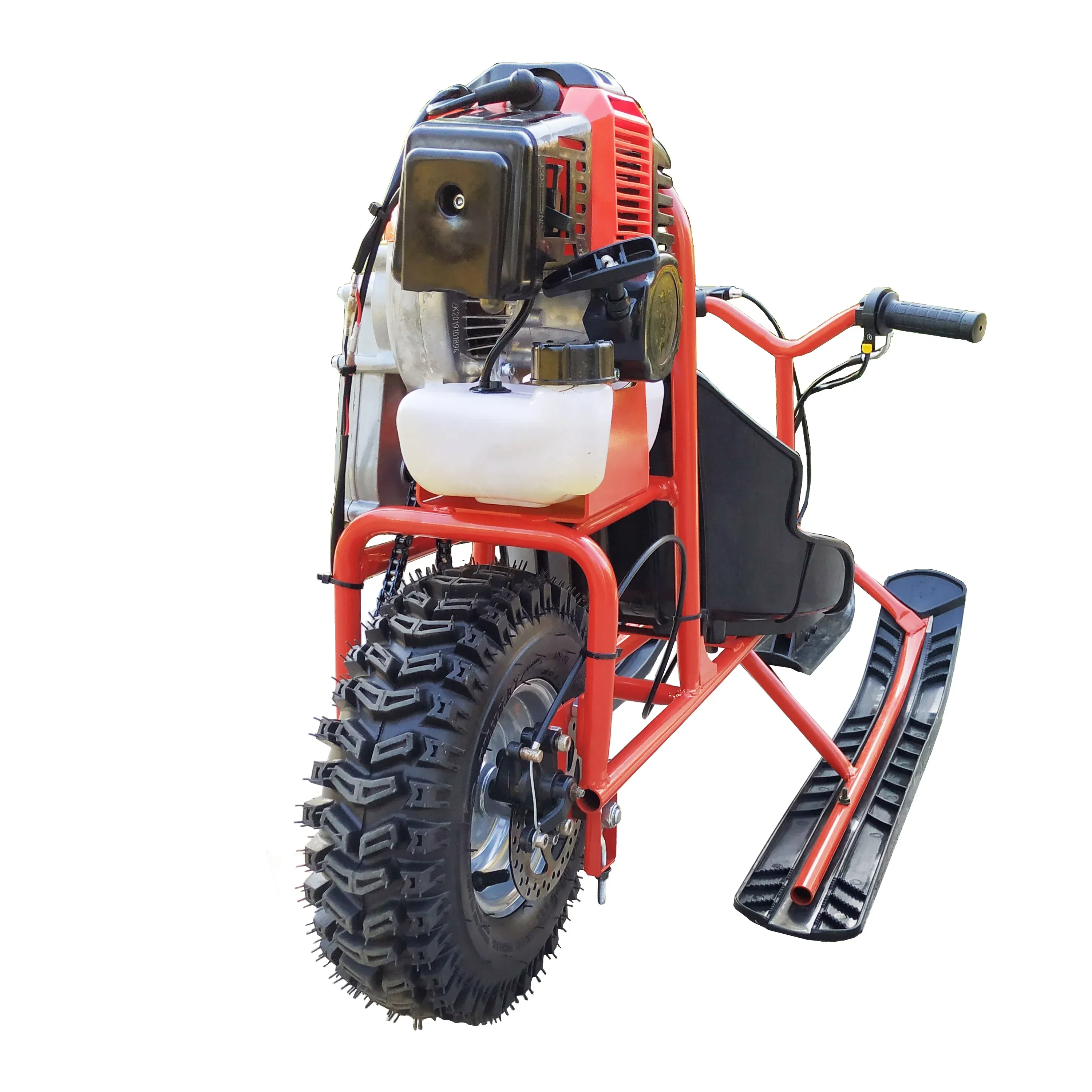 Kids Pocket Gasoline Snow Bike Scooter Ski Sled