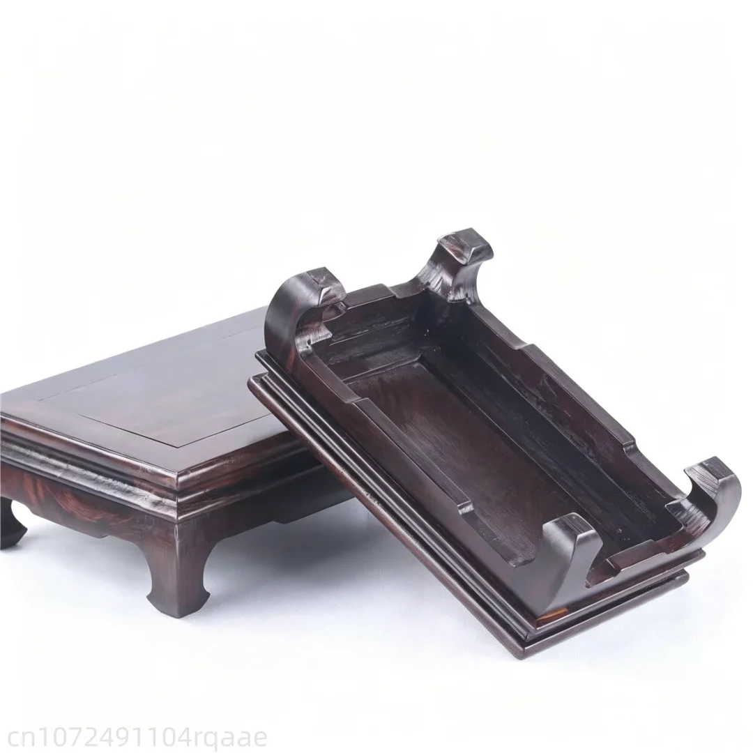 Mini tavolino laterale in ebano per angolo tè e mensola decorativa - immagine 3