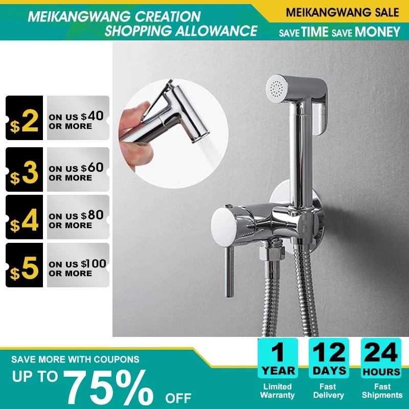 

Portable Bidet Sprayer Brass Toilet Bidet faucet Hot Cold Water Bathroom Mixer Shattaf Valve Jet Set hygienic shower