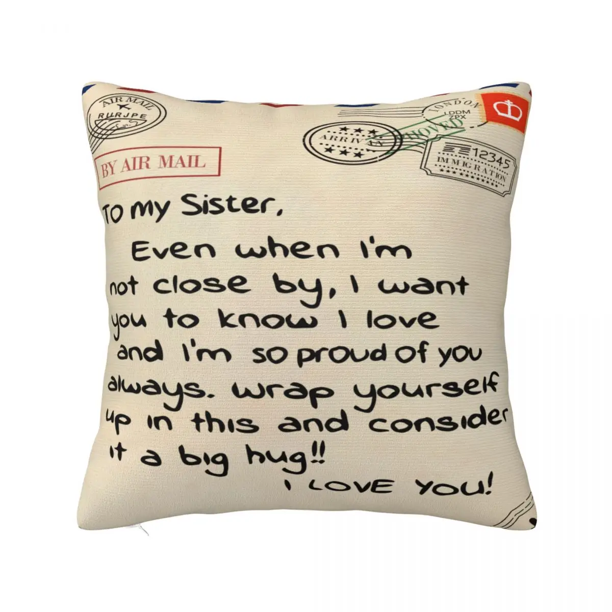 ToMySisterPillowcaseSoftPolyesterCushionCoverBirthdayGifts