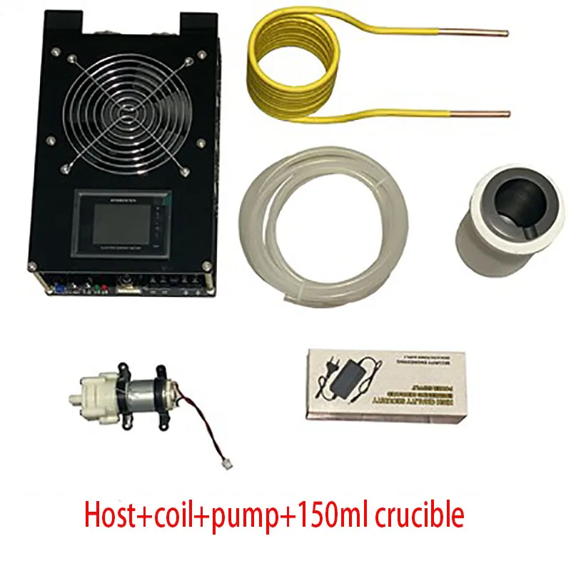 

4000W ZVS Induction Heater High frequency Induction Heating Overload Protection PCB Board Melted Metal + Coil +Pump+crucible