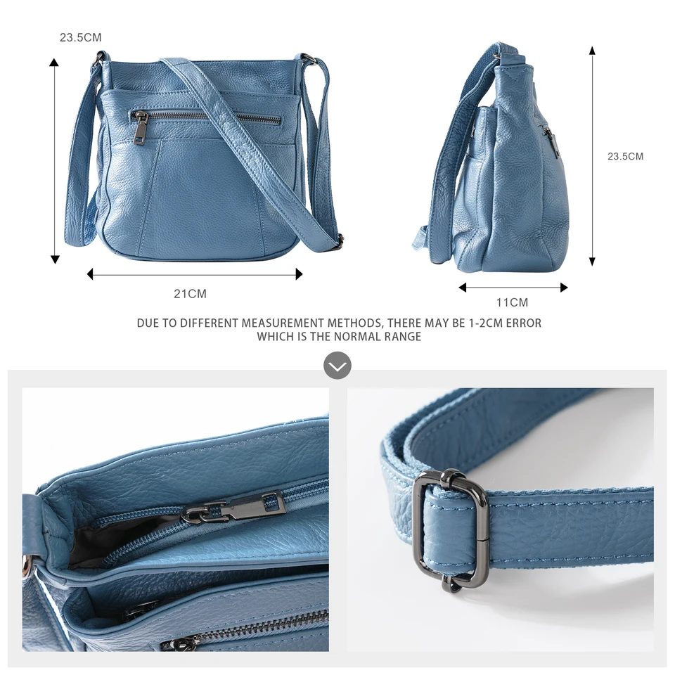 ANGENGRUI Neue lässige Umhängetasche aus echtem Leder für Damen mit mehreren Fächern_voghion.com