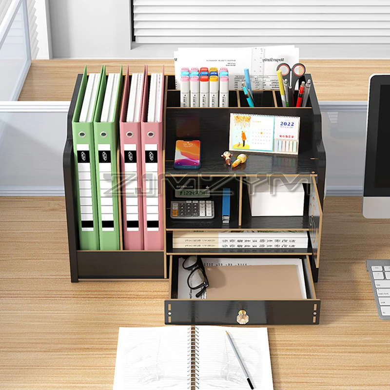 Desktop Storage Box Large Capacity Drawer File Rack Multi-layer Office And Student File Pen Holder Practical Desk Organizer