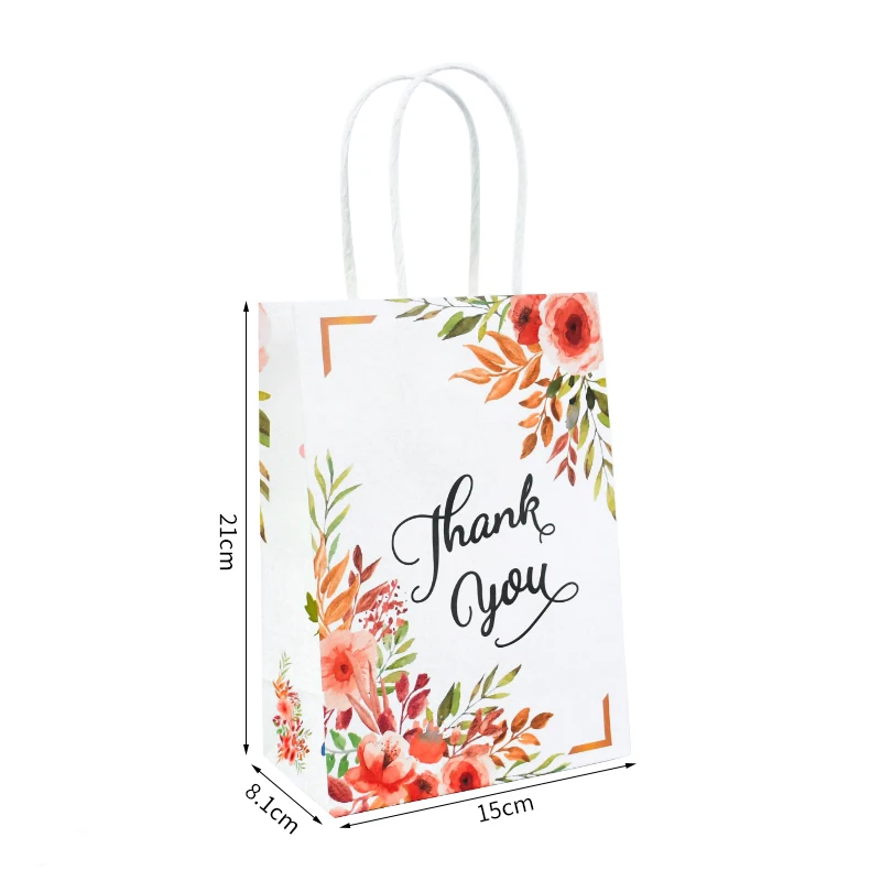 12 Pcs Craft Paper Gift Bags for Flower Bouquet Portable Florist Bouquet  Packaging Bag with Handle Flower Box for Arrangements Flower Bag Bouquet