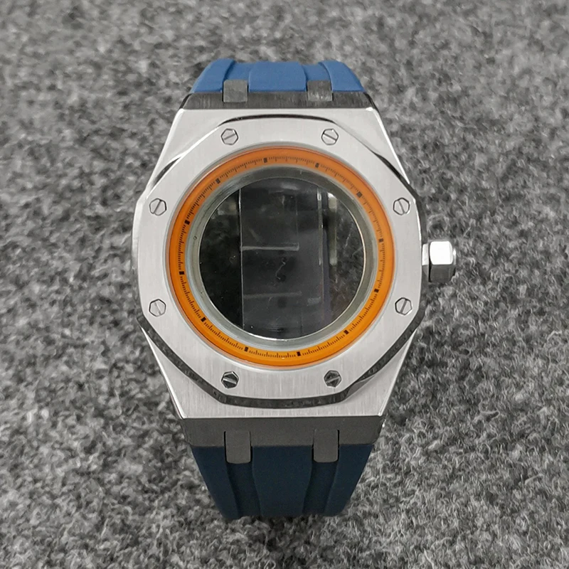 41mm hochwertiges 316L Edelstahlgehäuse + Armband + Ring Saphirglas Uhrengehäuse passend für NH35/NH36 Automatikwerk Zubehör – Detail 12