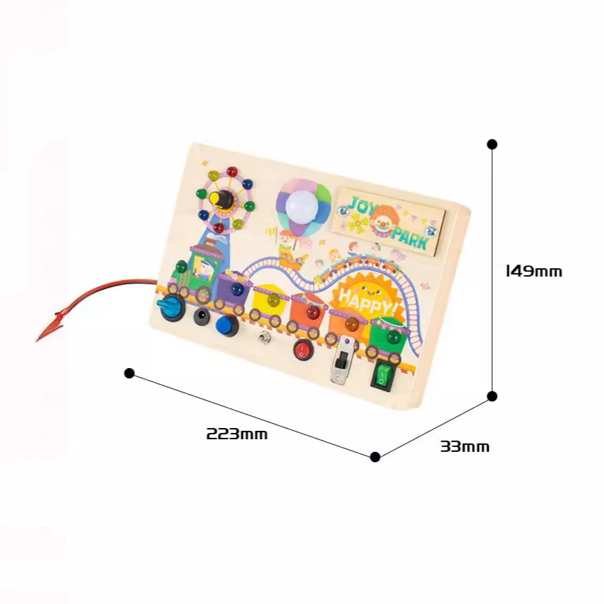 몬테소리 비지 보드 감각 장난감, 어린이 LED 조명 스위치, 컨트롤패널 게임 장난감, 손과 눈의 협응 촉진 장난감 선물
