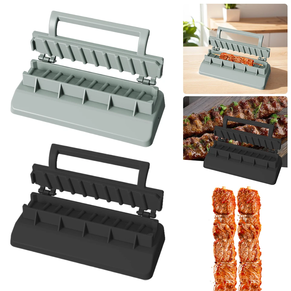 Pressa Per Kebab Manuale – Stampo In Plastica Per Spiedini Veloce – Attrezzo Per Grigliate E Barbecue (Bianco) - 3
