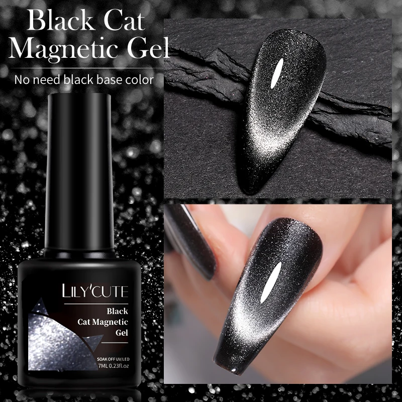 LILYCUTE 7ML Black Crystal Cat 3