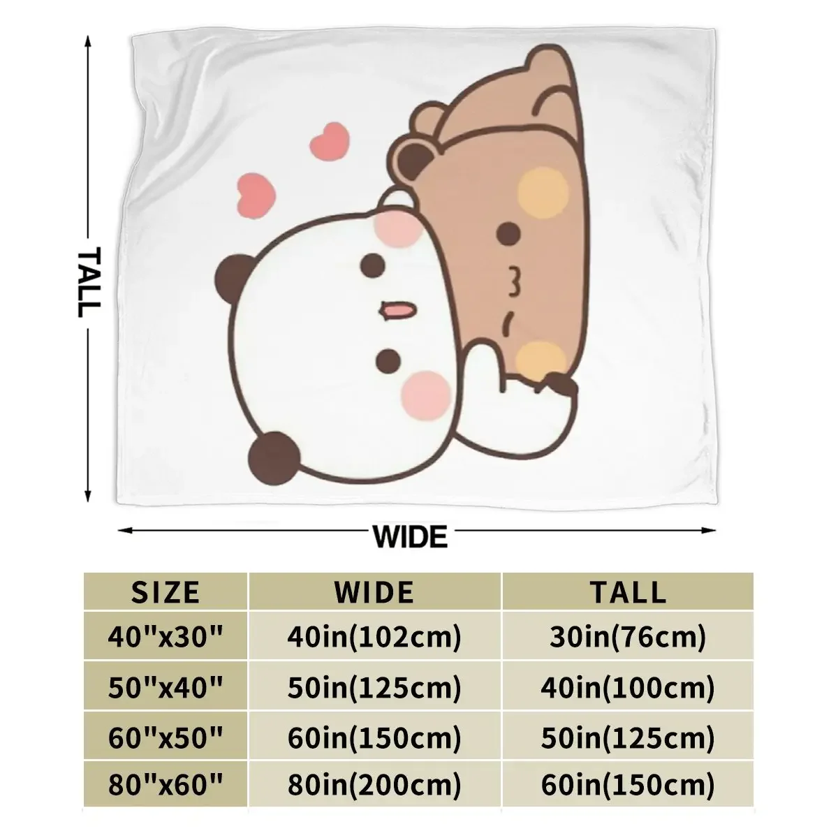Bubu Dudu 판다 곰 담요, 부드러운 따뜻한 플란넬 던지기 담요, 침대용 봉제 담요, 거실 피크닉 여행, 가정용 소파