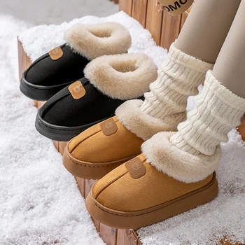Winter Women's Indoor Slippers Warm Thick Sole Soft Sole Comfortable Outdoor Non Slip Snow Boots Fashion Bedroom Home Shoes 1