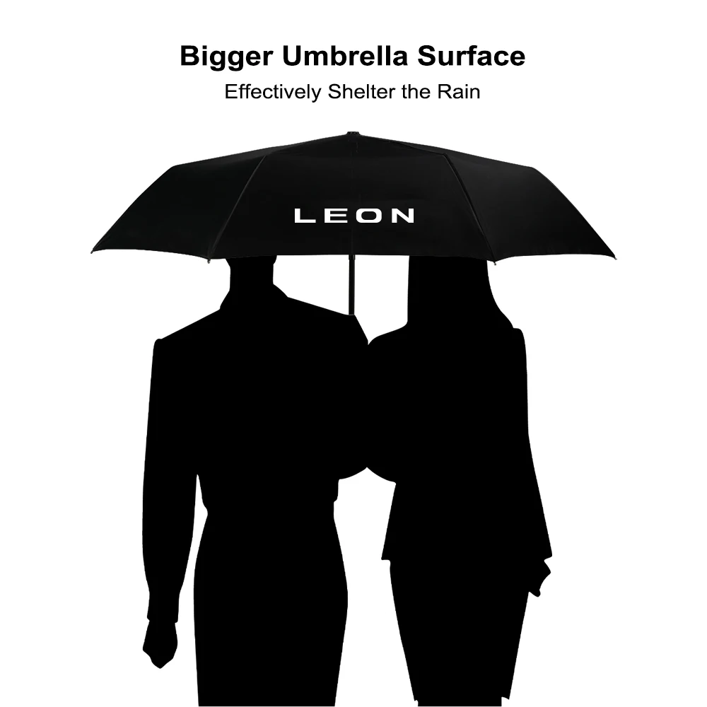 Fully Automatic Compact Folding Bigger Surface Windproof Rainy Umbrella for Seat Leno Ibiza 6j Arona Ateca Car Accessories car logo umbrella