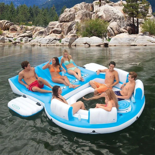 Water Floating Inflatable Leisure Island Pool Lounger Lake Beach