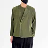 Original Pleated Fall Men's Jacket 2024 New Simple Retro Business Casual Suit Cardigan Men's Pleated Long-sleeved Blouse 3
