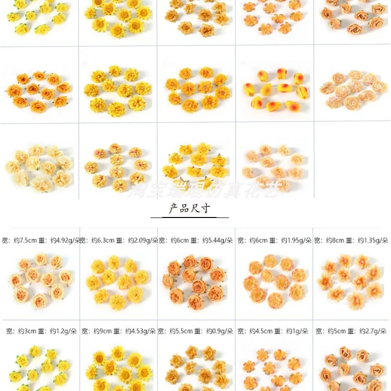 Gelb orange künstliche Blumen Herbst gefälschte Blumen für Haupt zimmer Dekor Garten Hochzeit Dekoration Blumenstrauß Kranz Geschenk zubehör – Detail 7