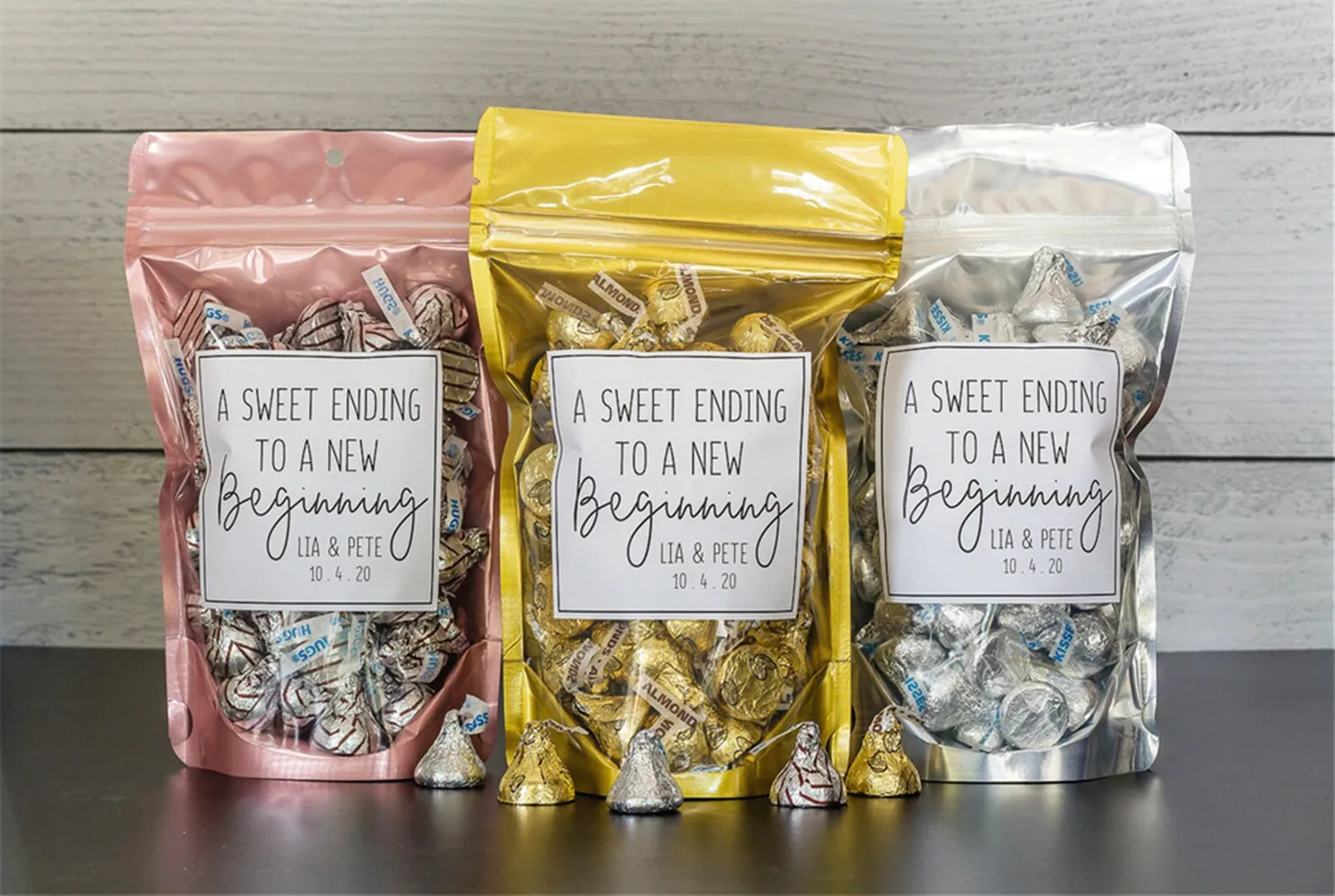 

Свадебные сувениры для гостей 20 шт.-свадебные пакеты для конфет и десертов-пакеты для сладкого конца для нового начала съедобного подарка // подставка