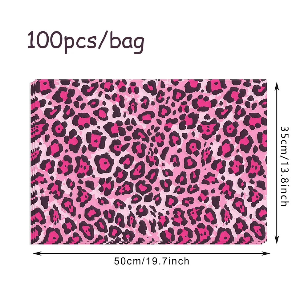20/50 stücke Rosa Leopard Gedruckt Seidenpapier Geschenkpapier Für Geburtstag Party Hochzeit Dekoration Blume Decor Party Supplies – Detail 10