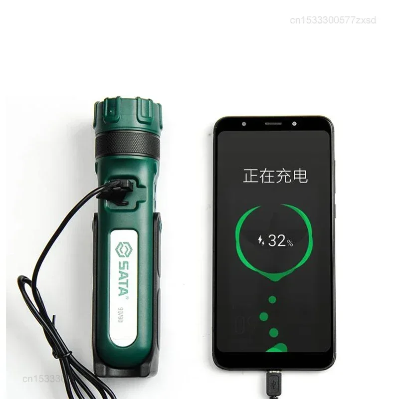 Sata 울트라 미니 밝은 다기능 손전등 충전식 작업등 고광량 방수 휴대용 LED 손전등