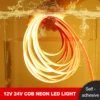 IP68 Waterproof COB Neon Strip 12V 24V 320Leds/M White/Ice Blue/Pink/Yellow/Pink/Red Home Decor Flexible Ribbon Rope LED Light 3