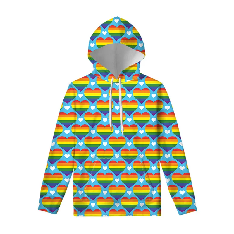 thumbnail image 1 of Sudadera con capucha con estampado de rayas de arcoíris para hombres y mujeres, sudadera con capucha con estampado 3D del orgullo gay LGBT, sudadera con capucha de manga larga, sudaderas de calle, 1 of 5