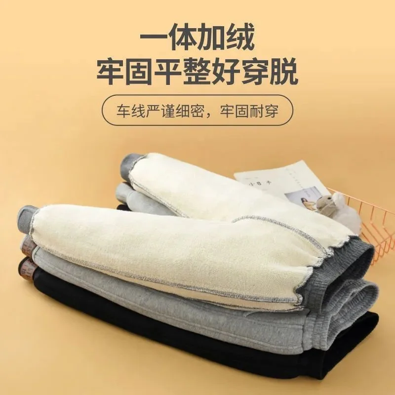 Thick Warm Pants Winter Cotton Fleece Trousers Kids Clothes Boys Girls Sport Long Pants 4-14 Years