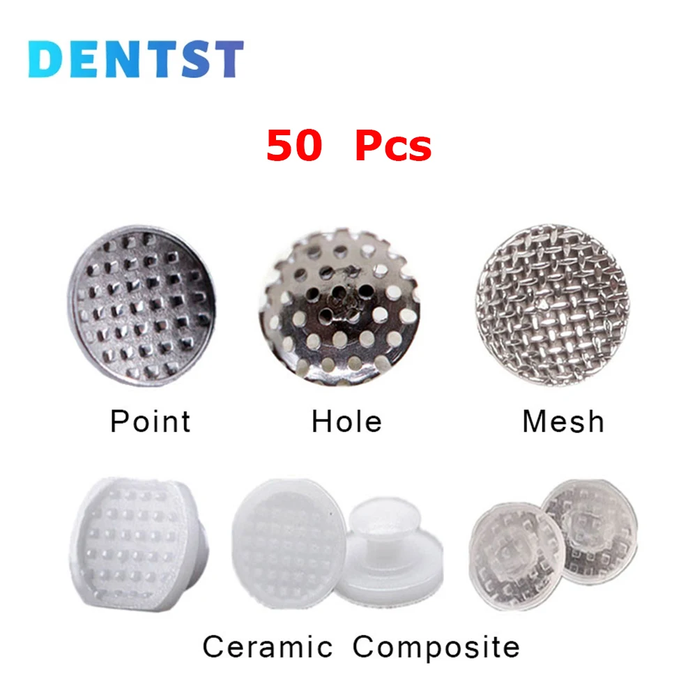 

50pcs/Box Dental Orthodontic Supplies Lingual Buckle Bondable Transparent Ceramics Cleat Buttons Bonding Mesh Base Dentist Tools