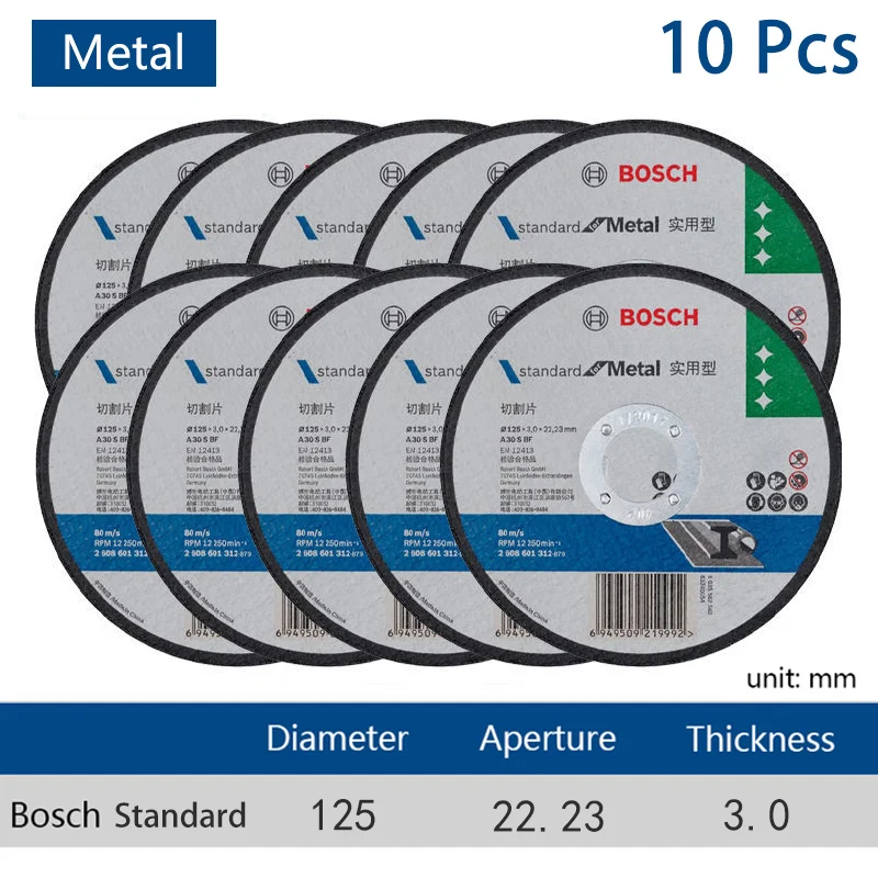 BOSCH Angle Grinder Cutting Disc Grinder Disc Grinding Wheel Metal Steel Cutting Dics 100 mm 125mm Angle Accessories cutting disc grinding disc grinding wheel