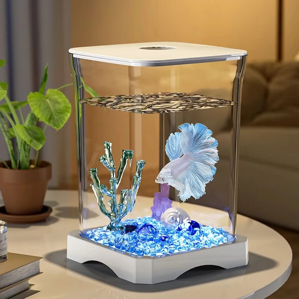 Fish Aquarium 4K High-definition Desktop Acrylic Detachable Transparency Small Multipurpose Amphibian Feeding Box