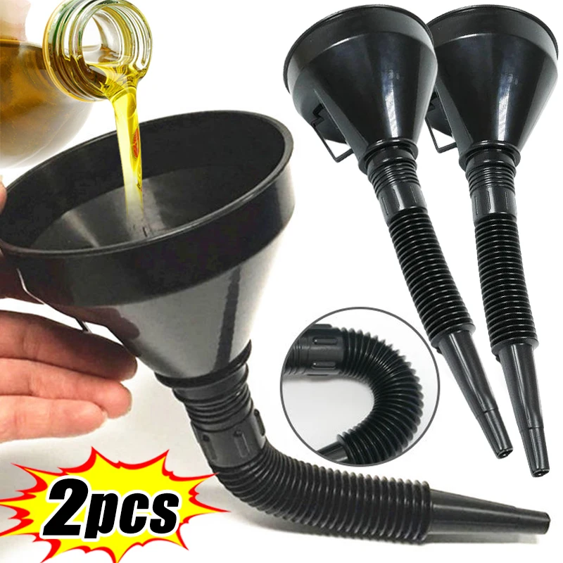 

1/2pcs Telescopic Car Refueling Funnel with Filter Cars Motorcycle Truck Engine Oil Gasoline Filling Funnels Extension Pipe Tool