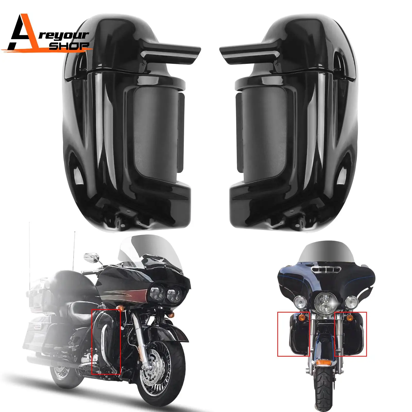 Lower Vented Leg Fairings Glove Box leg fairings glove box For Harley Road Street Electra Glide 1983-2013