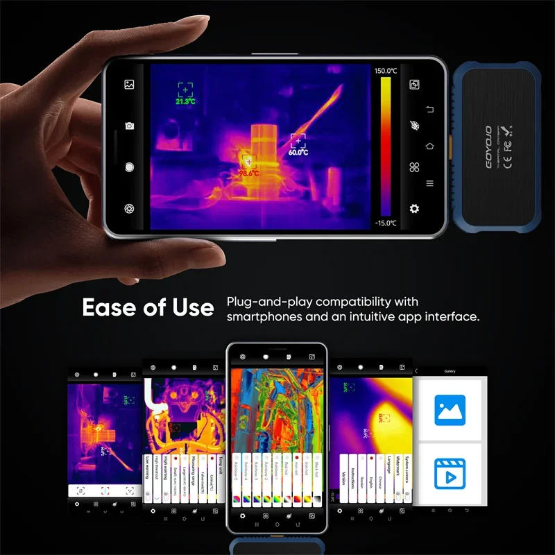256*192 Mobile Phones Thermal Imager GW256A Thermal Imaging Camera Type-C Camera For Device Fault Detect thermal imaging camera
